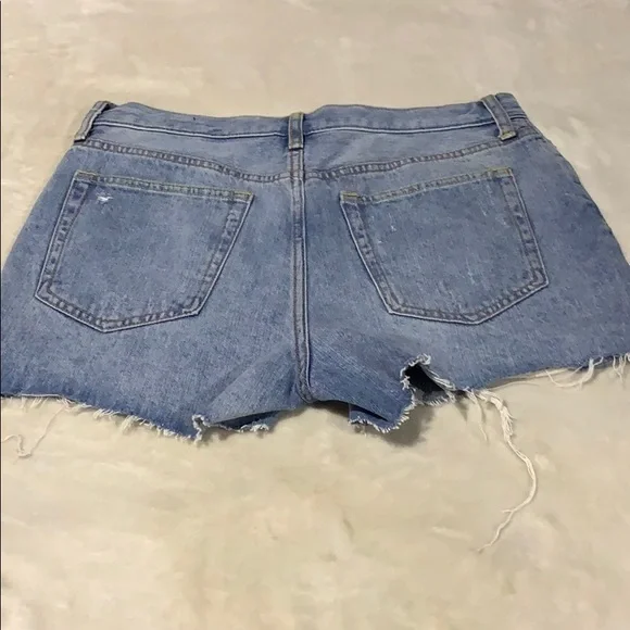 New Free People Sofia Short in Washed Denim Waves - Picture 7 of 7